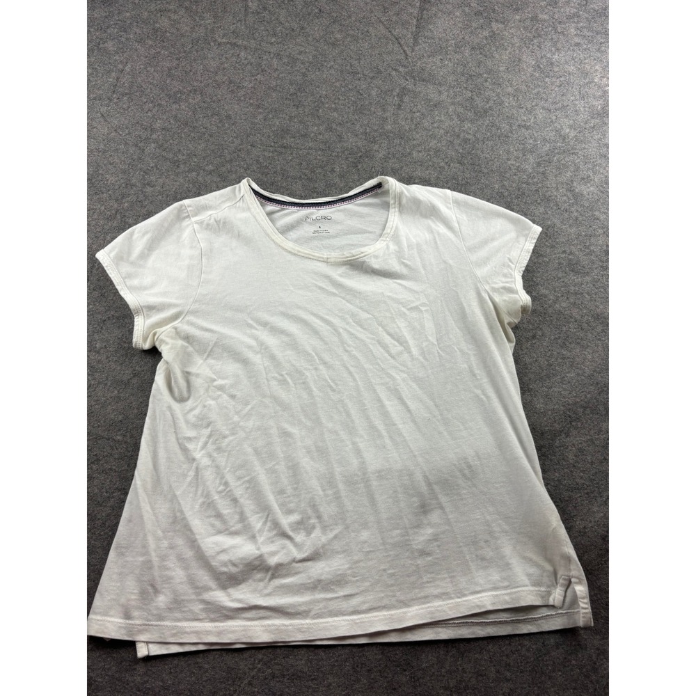 Pilcro and the Letterpress Women S White 100% Cotton Short Sleeve T-Shirt SEE